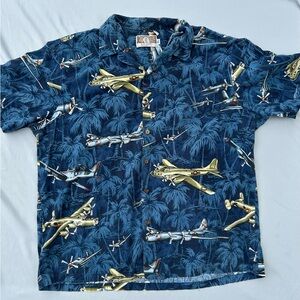Kalaheo XXL Navy Tropical Aviation Hawaiian Shirt